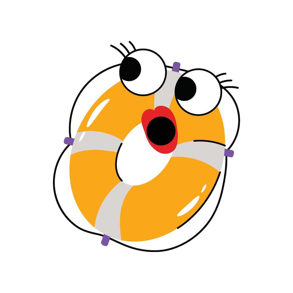 Lifebuoy Concept Sticker. Eps 10 file vector