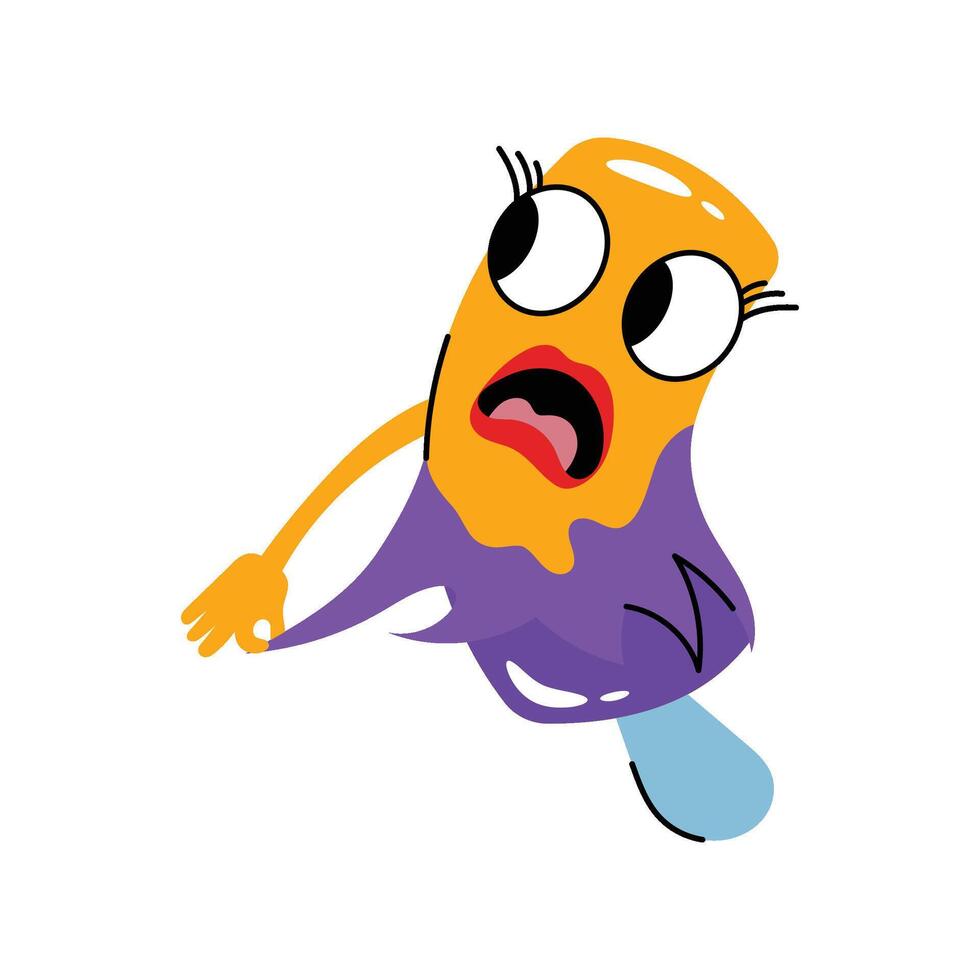 Single ice cream Concept Sticker. Eps 10 file vector