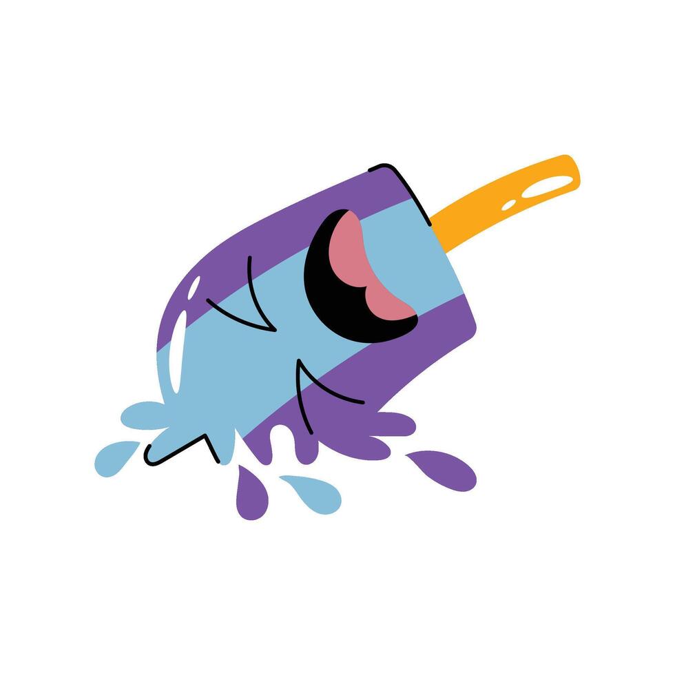 Laughing Ice cream Concept Sticker. Eps 10 file vector