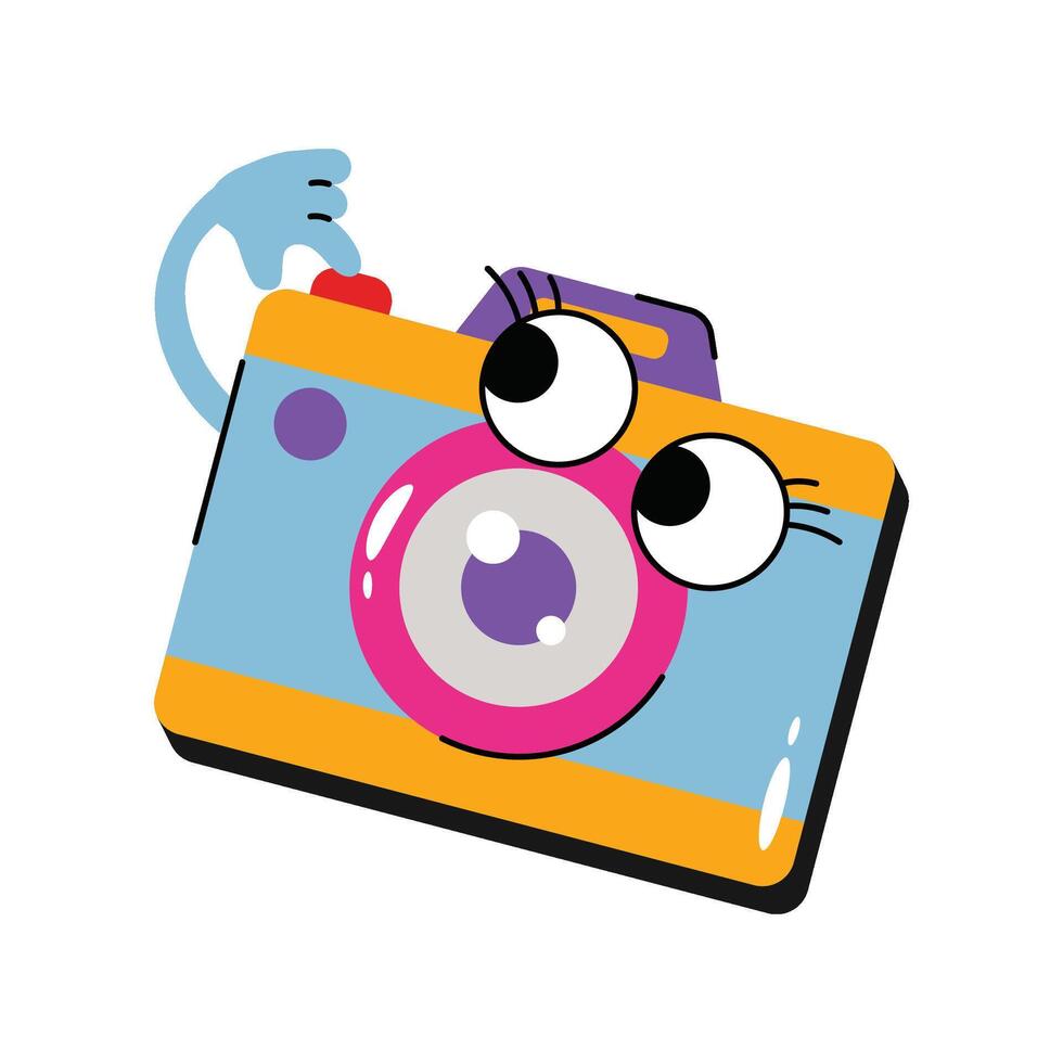 Camera Concept Sticker. Eps 10 file vector
