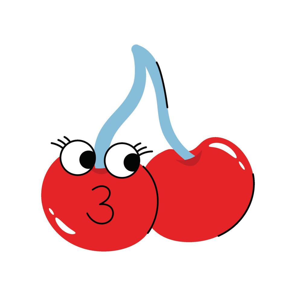 Cherry Sticker. Eps 10 file vector