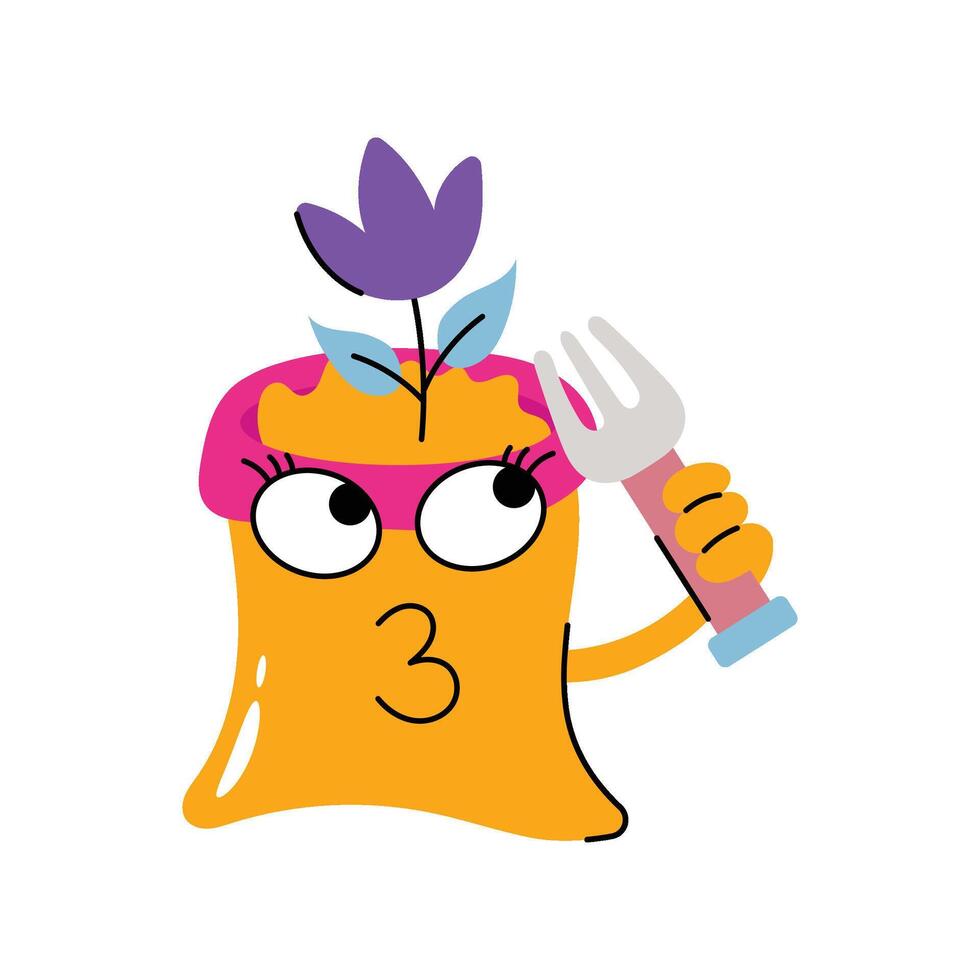 Planting Sticker. Eps 10 file vector