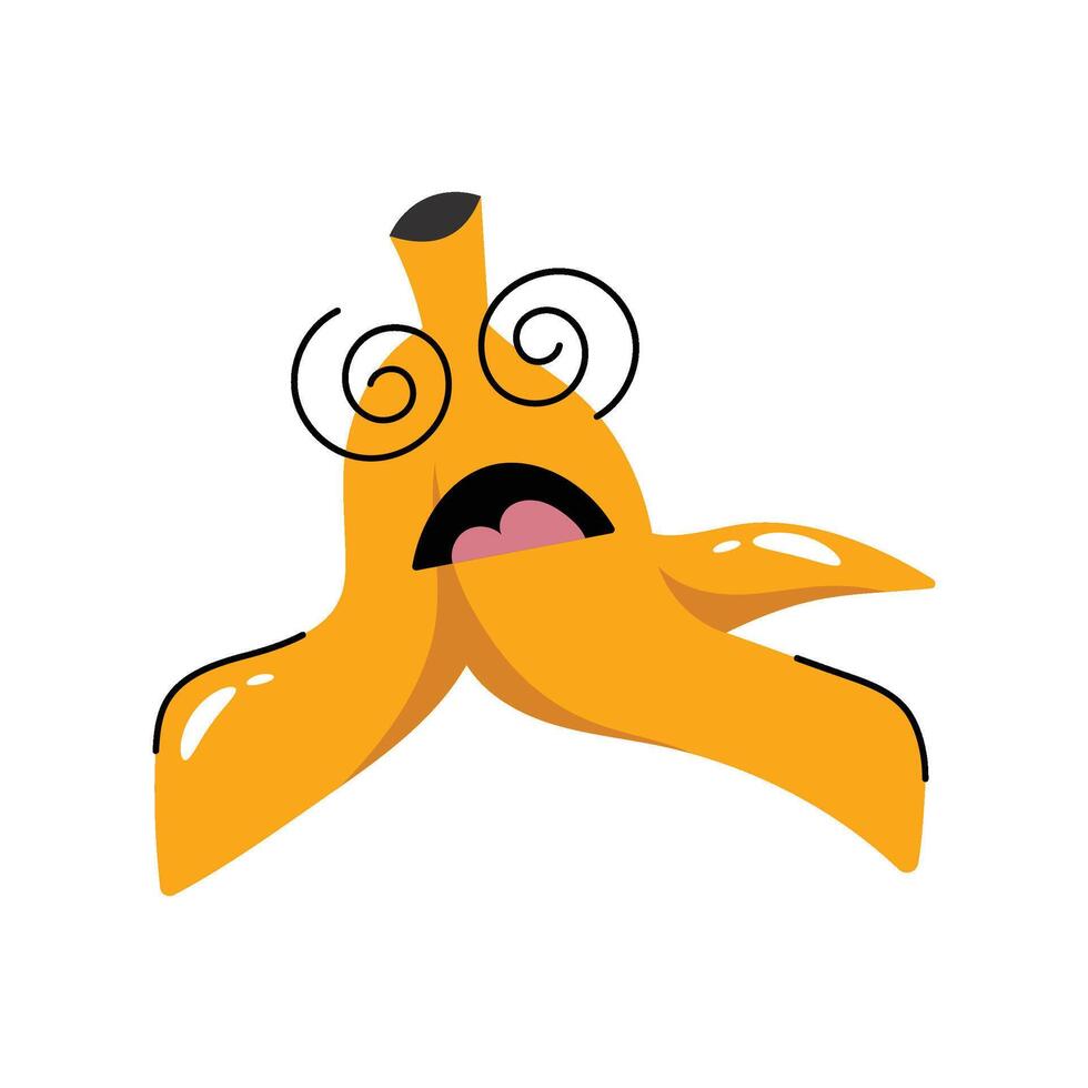 Yellow Banana Sticker. Eps 10 file vector