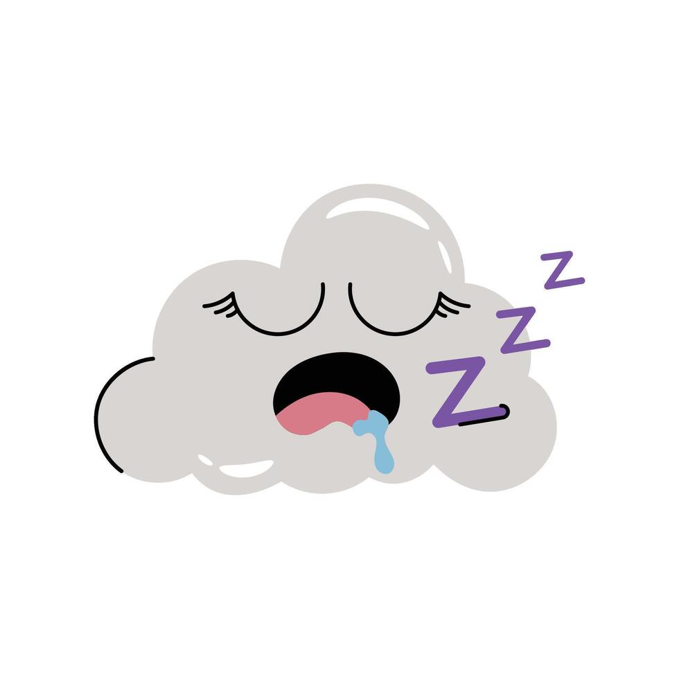 Sleeping cloud Sticker. Eps 10 file vector
