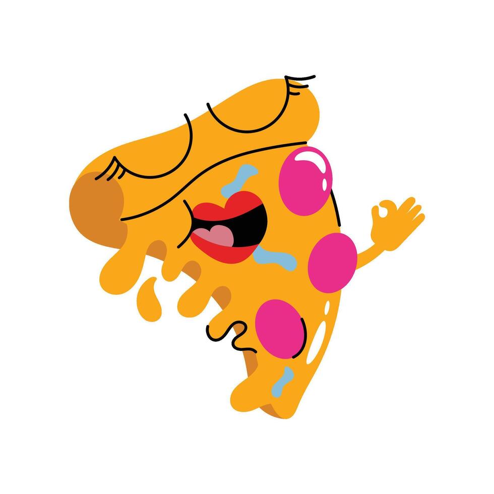 Pizza slice Sticker. Eps 10 file vector