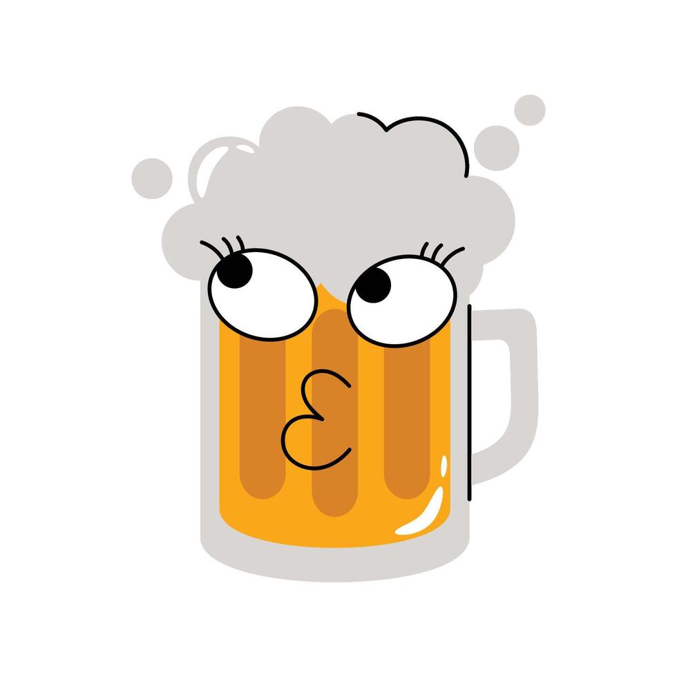 Beer mug Sticker. Eps 10 file vector