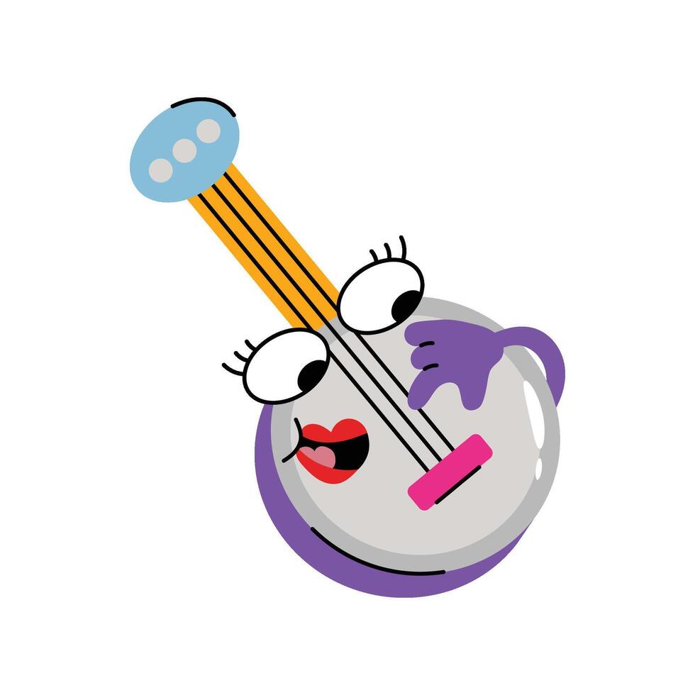 Banjo Sticker. Eps 10 file vector