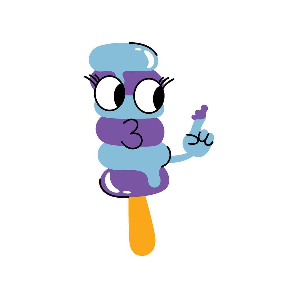 Blue Ice cream Concept Sticker. Eps 10 file vector