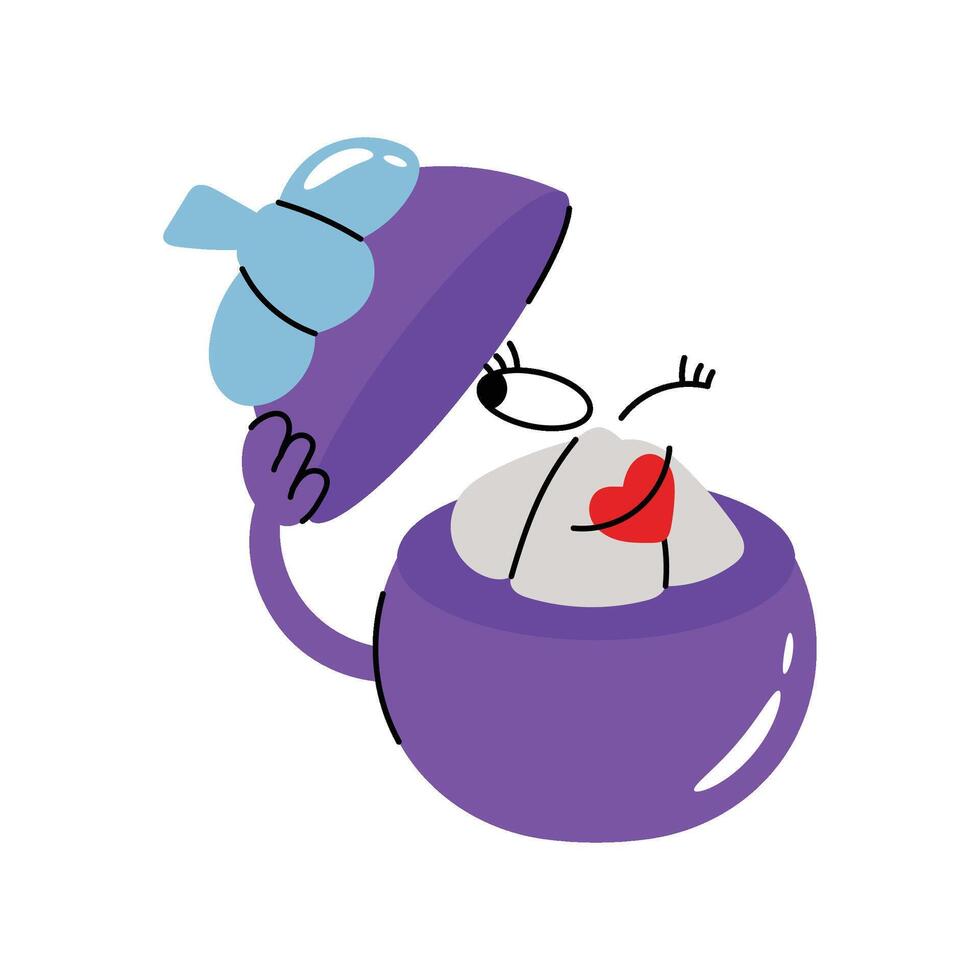 Mangosteen Sticker. Eps 10 file vector