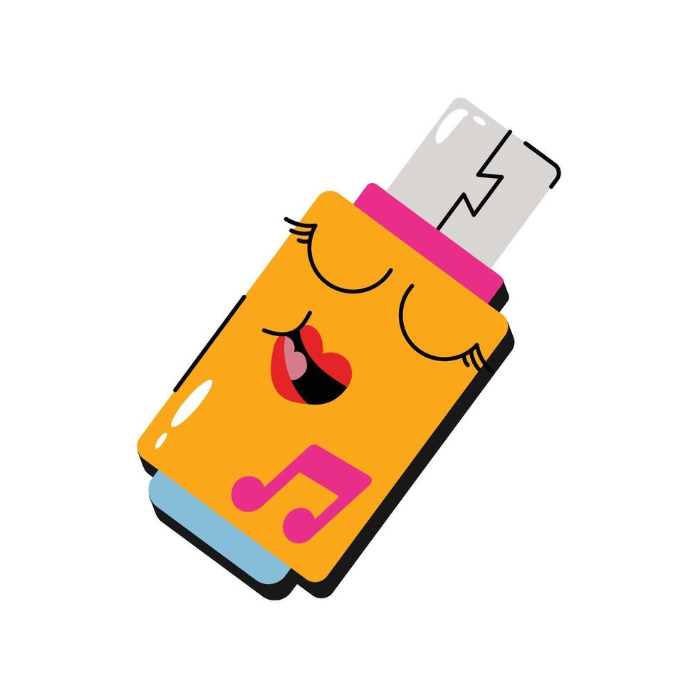 Usb Sticker. Eps 10 file vector