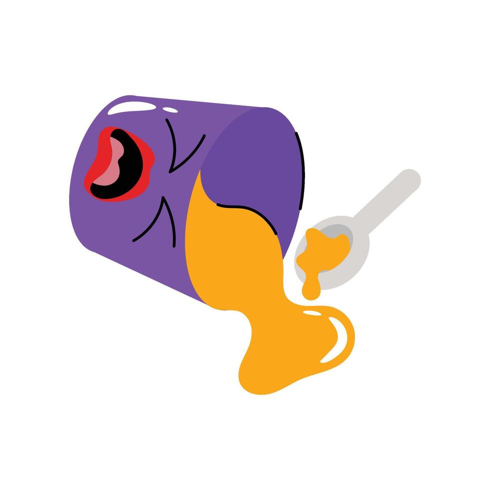 Wasted Ice cream cup Concept Sticker. Eps 10 file vector