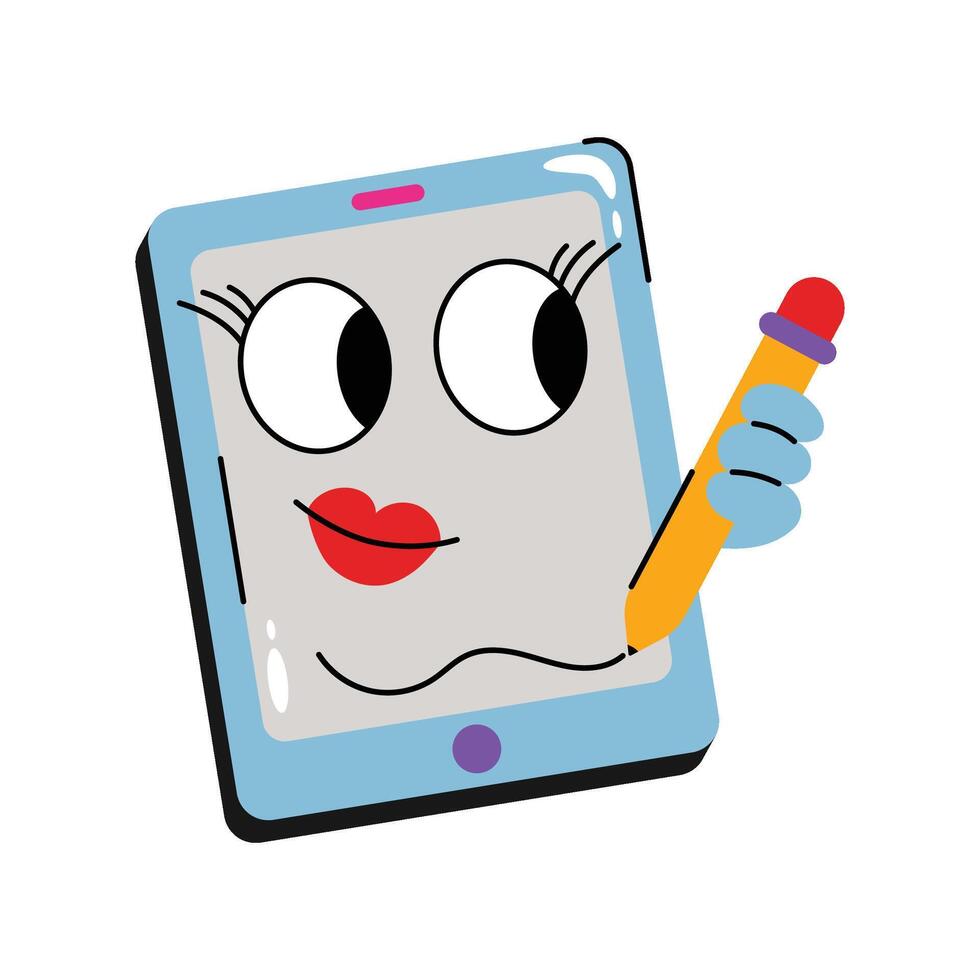 Pen tablet Sticker. Eps 10 file vector