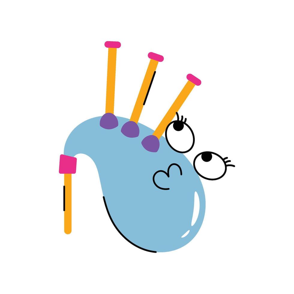 Bag pipe Sticker. Eps 10 file vector