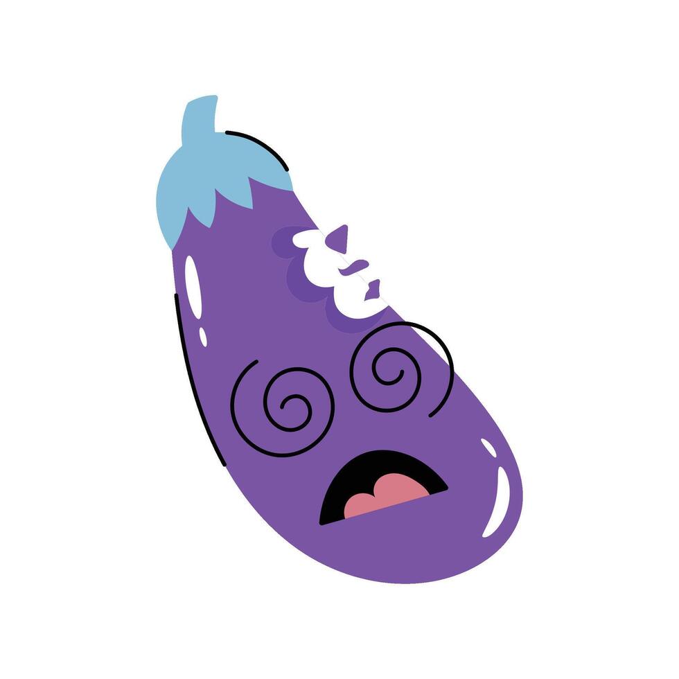 Aubergine Sticker. Eps 10 file vector
