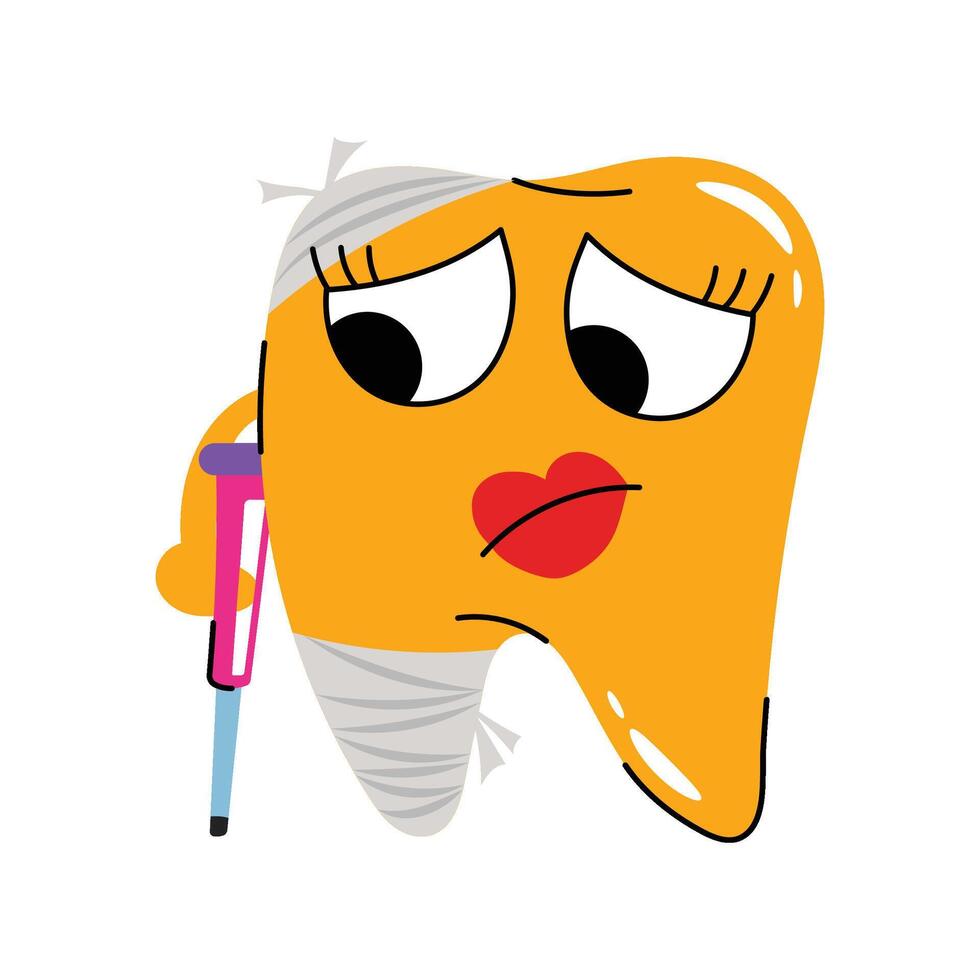 SadTooth Sticker. Eps 10 file vector