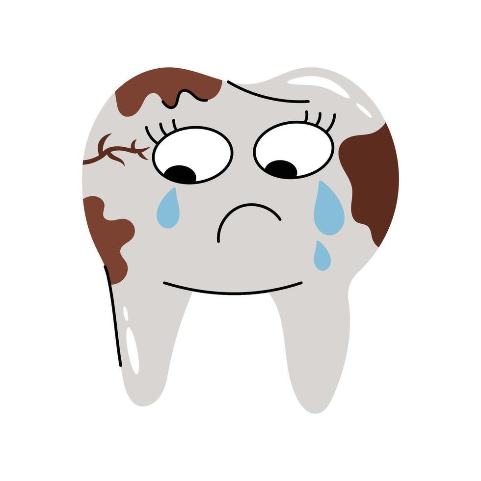 Cavities tooth Sticker. Eps 10 file vector