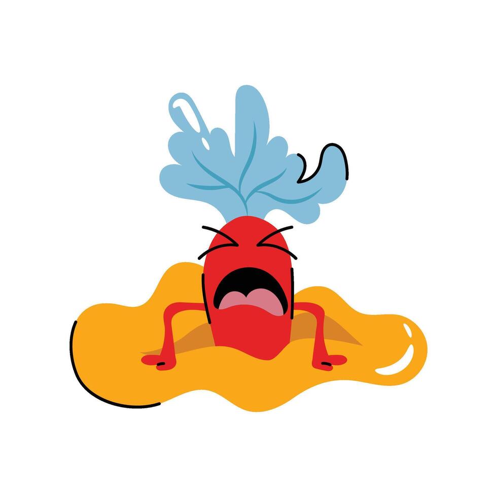 Growing Carrot Sticker. Eps 10 file vector