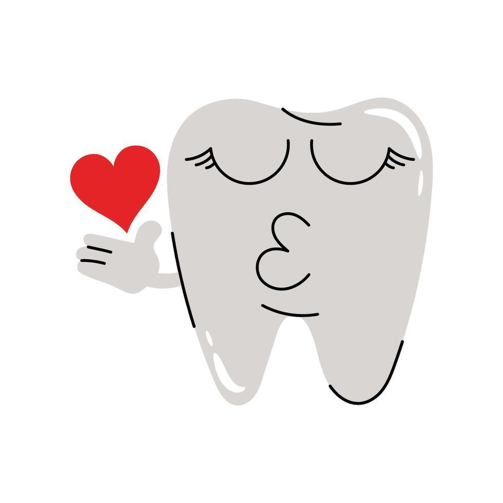 Love tooth Sticker. Eps 10 file vector