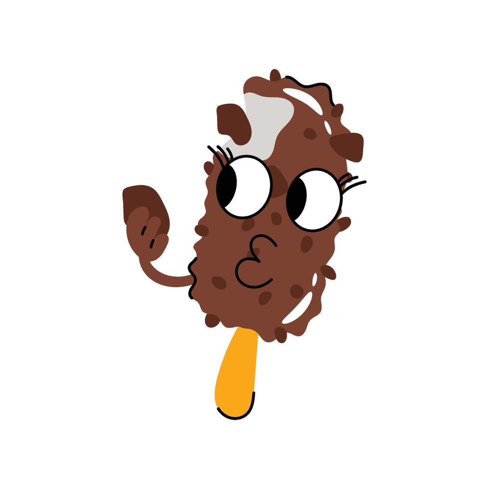 Chocolate Ice cream Concept Sticker. Eps 10 file vector