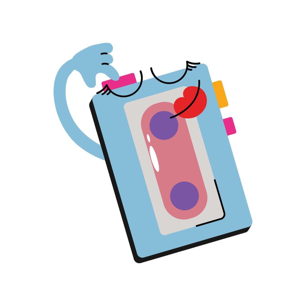 Music tape Sticker. Eps 10 file vector
