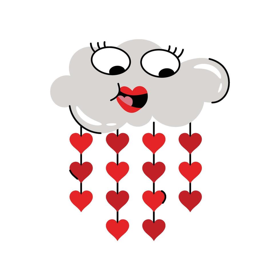 Love rain Sticker. eps 10 file vector