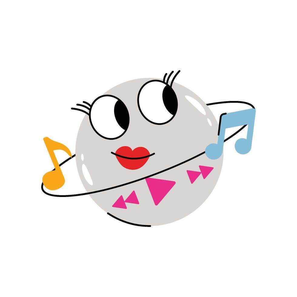 World wide music Sticker. Eps 10 file vector