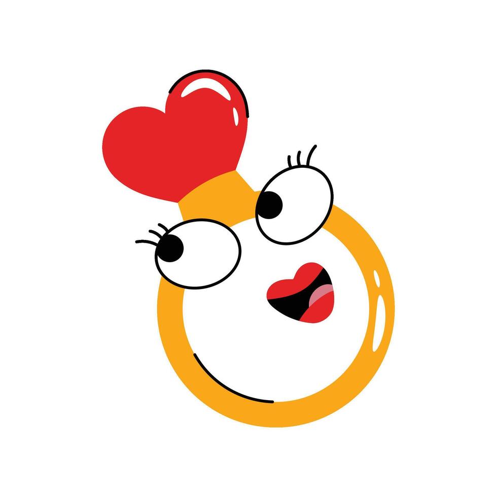 Heart Ring Sticker. eps 10 file vector