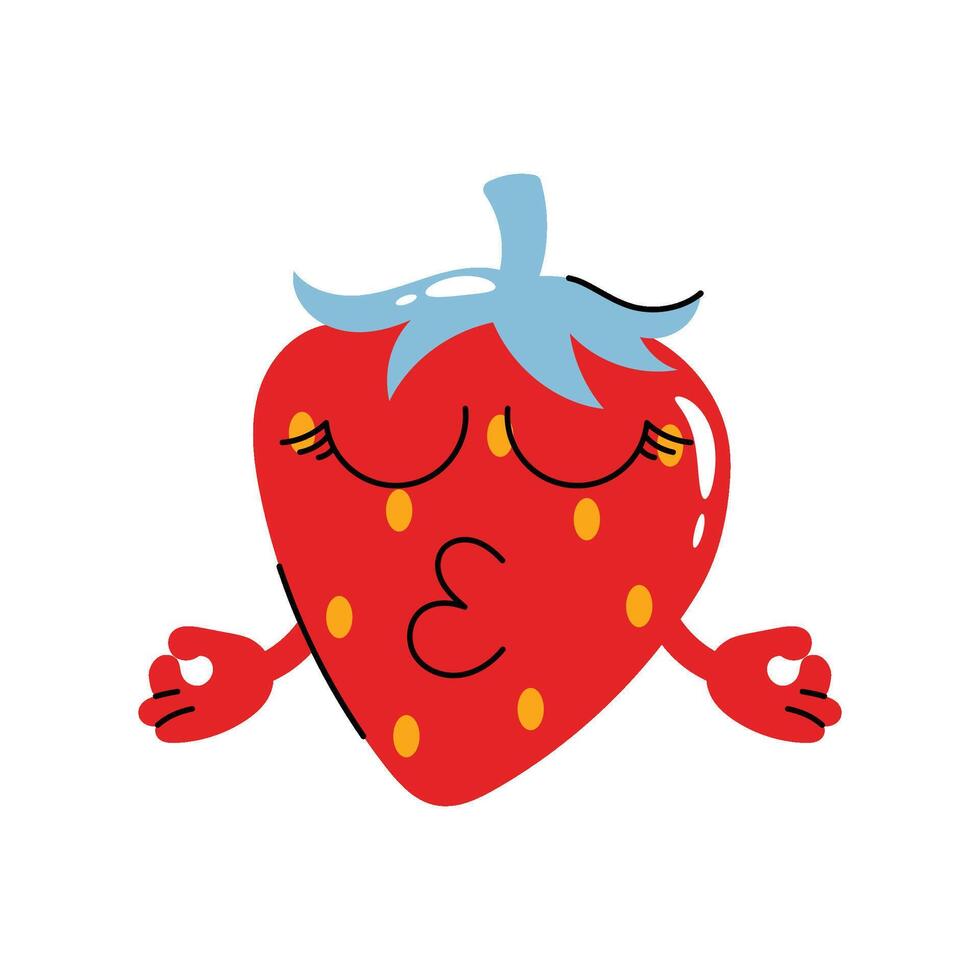 Kiss Strawberry Sticker. Eps 10 file vector