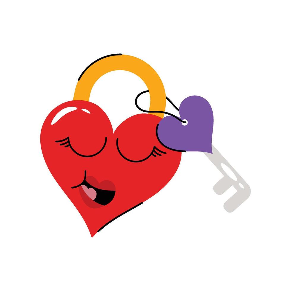 Heart padlock Sticker. eps 10 file vector