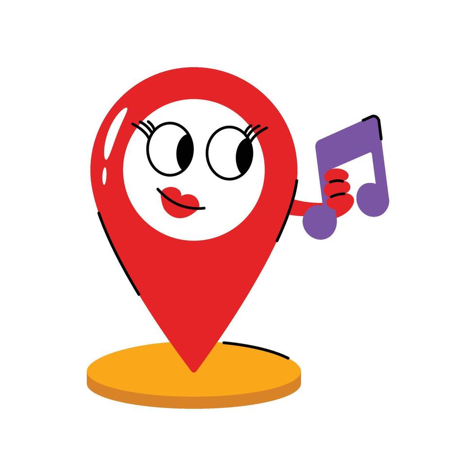 Music location Sticker. Eps 10 file vector