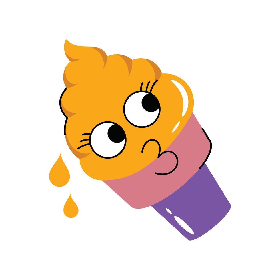 kissing Ice cream cone Concept Sticker. Eps 10 file vector