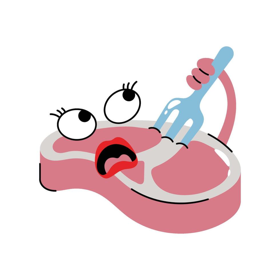 Steak Sticker. Eps 10 file vector