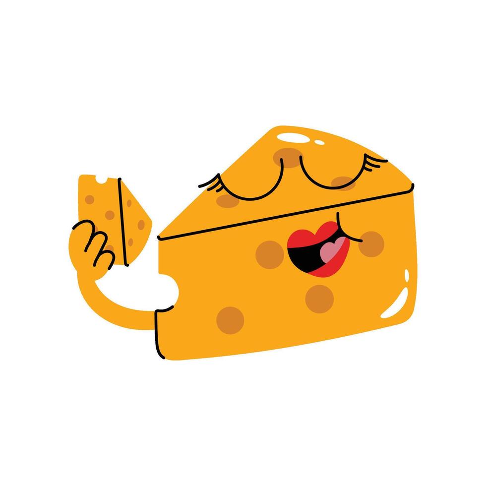 Cheese Sticker. Eps 10 file vector