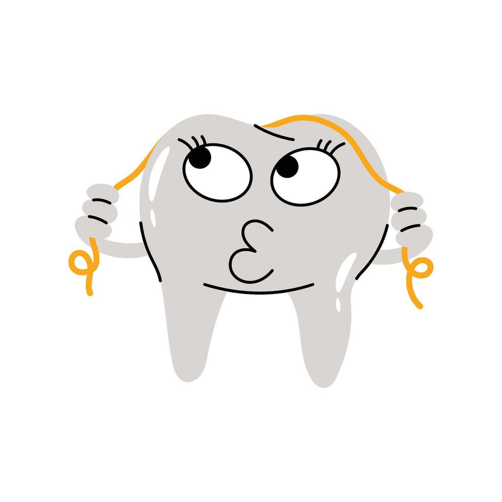 Clean tooth Sticker. Eps 10 file vector