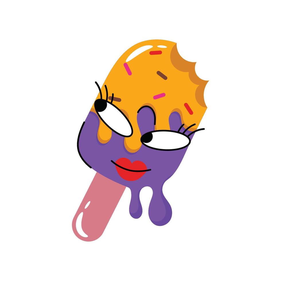 Stick Ice Cream concept Stickers. Eps 10 File vector