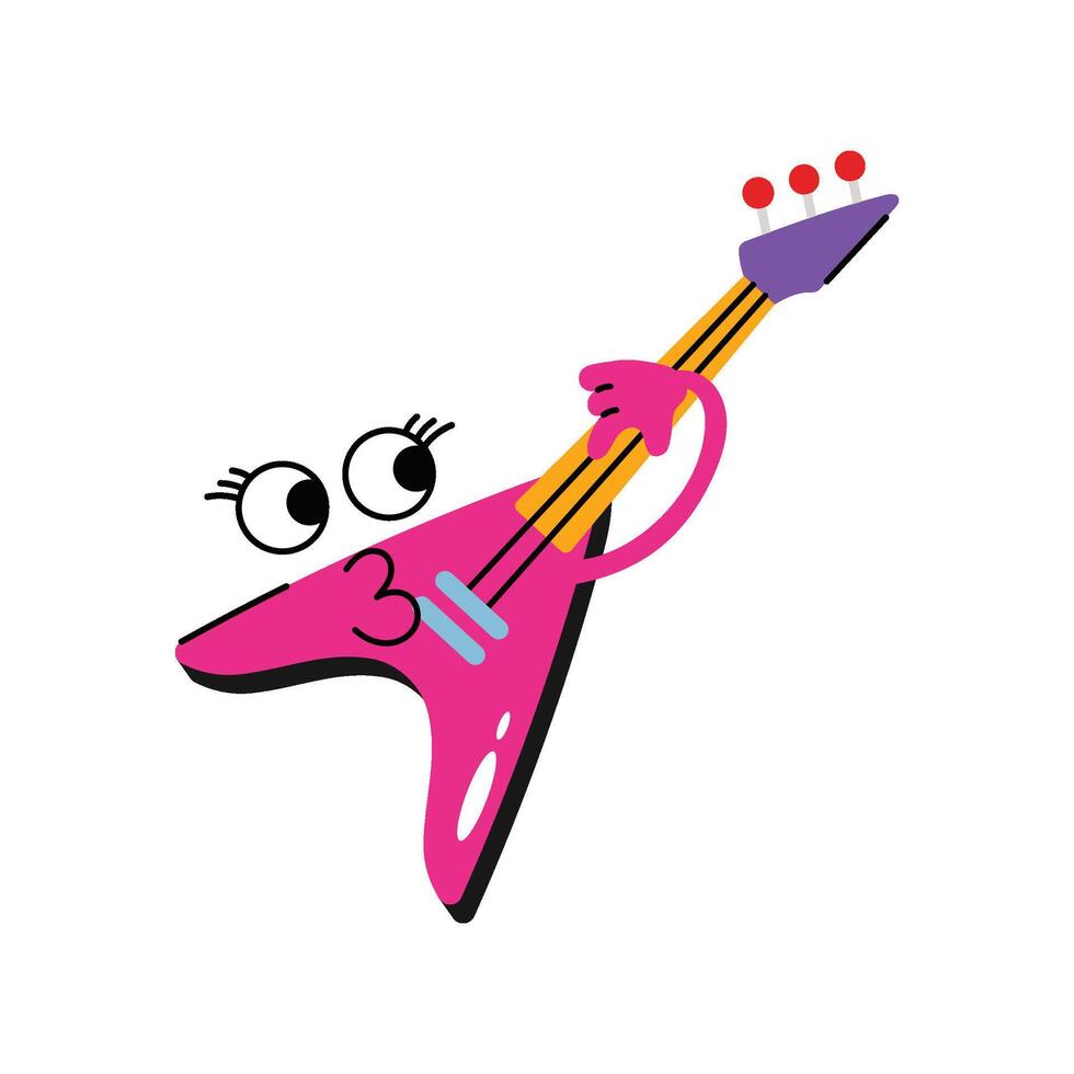 Classical Guitar Sticker. Eps 10 file vector