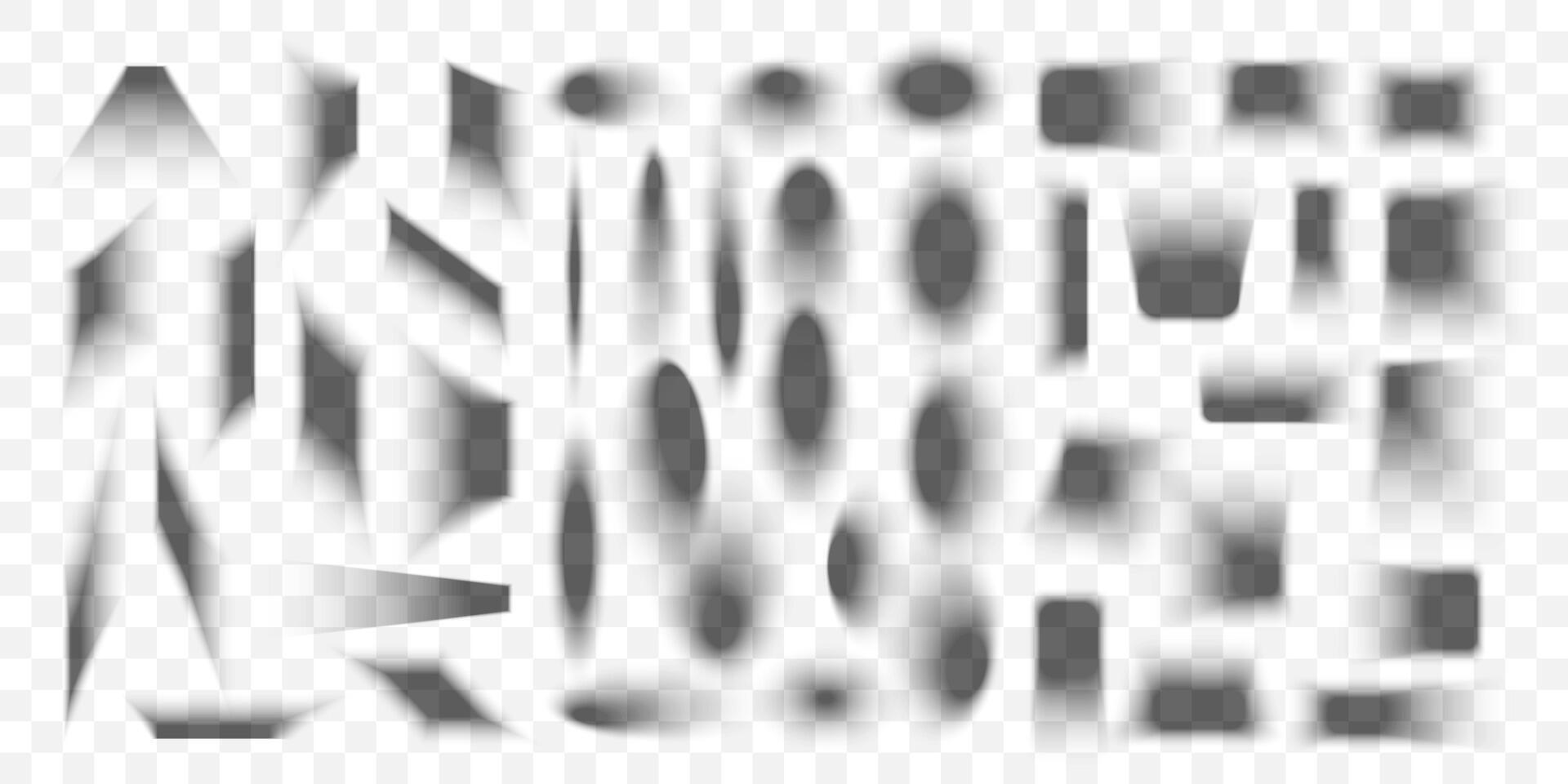 Realistic Drop Shadows With Sharp and Soft Edges for UI Elements, Shapes, Web Design, and Graphic Projects on Transparent Background. Illustration vector