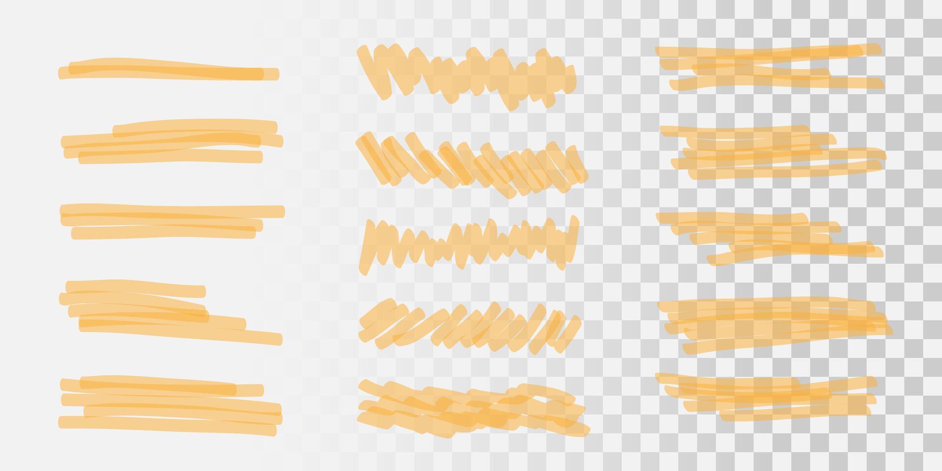 Marker lines highlighter brush lines. Hand drawing. illustration vector
