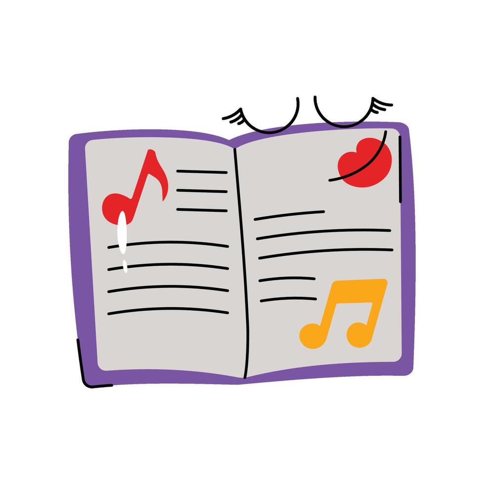Music Book Sticker. Eps 10 file vector