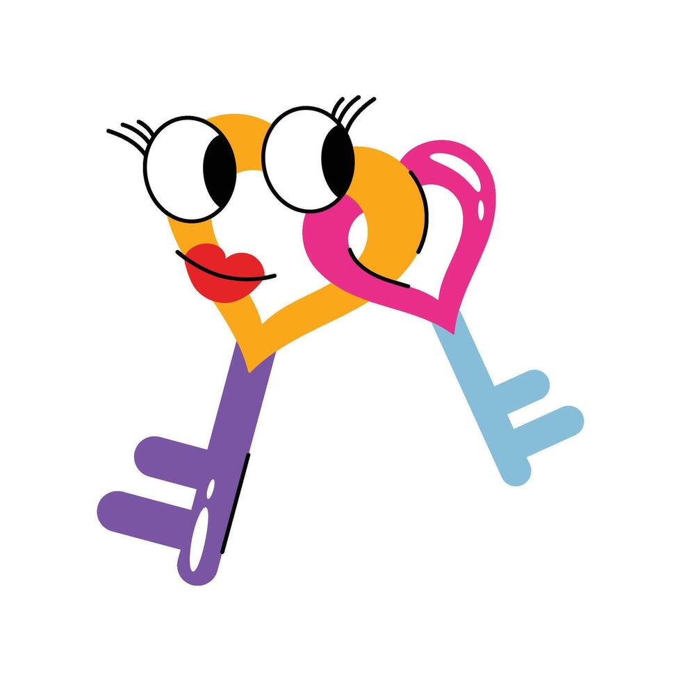 Love keys Sticker. eps 10 file vector