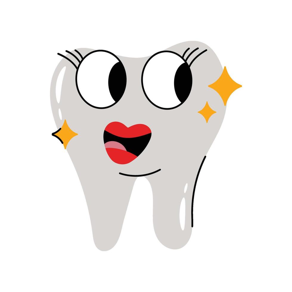 New tooth Sticker. Eps 10 file vector