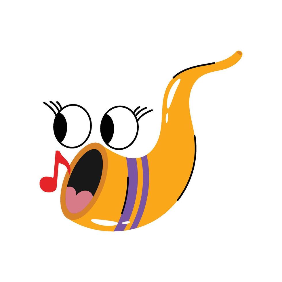 Tanor Saxophone Sticker. Eps 10 file vector