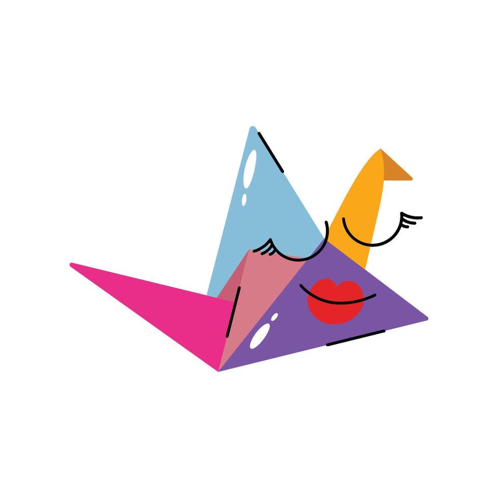 Origami Concept Sticker. Eps 10 file vector