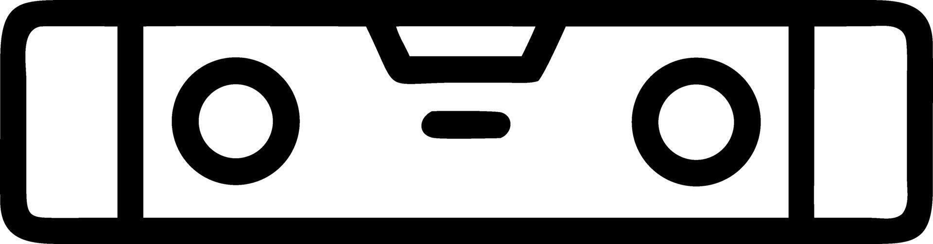 Illustration of a spirit level tool with a black outline and two bubble indicators on a white background vector
