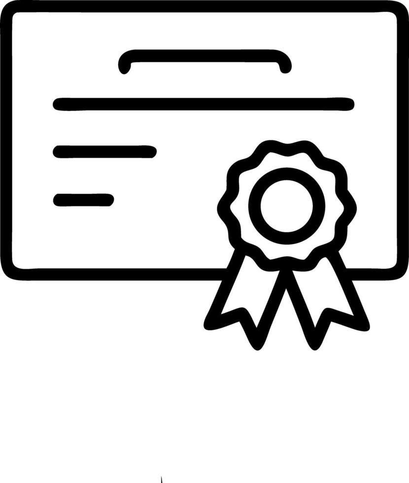 Illustration of a certificate with a ribbon and seal, showcasing achievement and recognition award icon vector