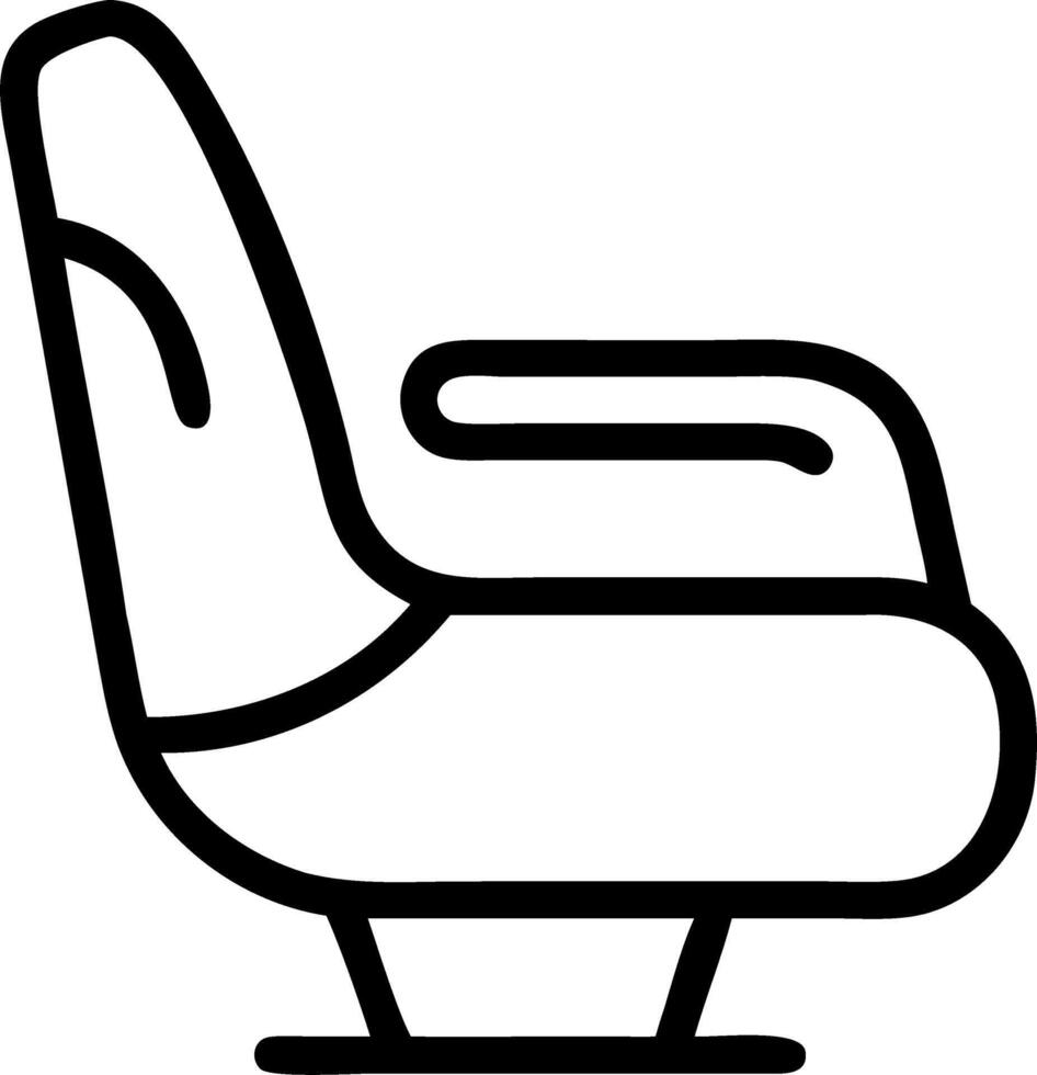 Illustration of a single seat chair with armrests and a back, rendered in a simple outline style vector