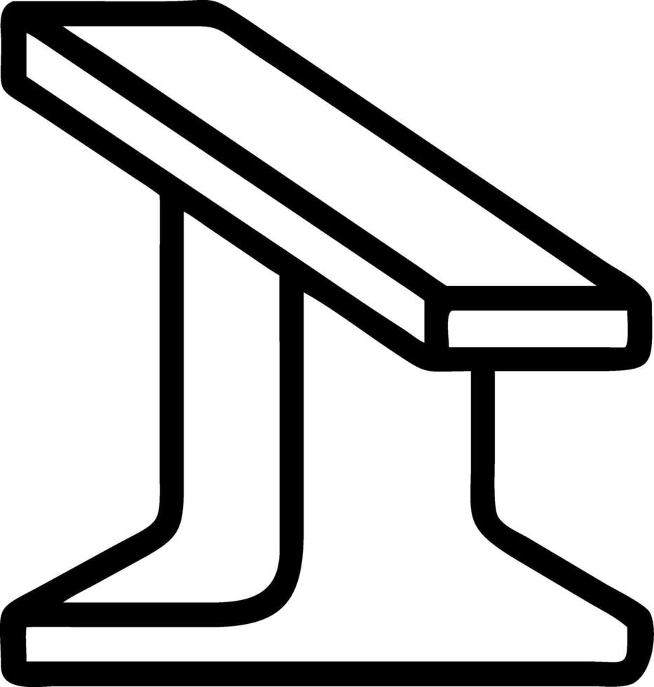 Illustration of a simple anvil with a flat top and a sturdy base in a minimalist outline style vector