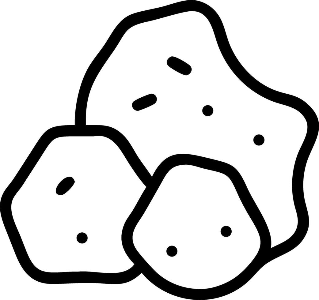 Illustration of three irregularly shaped rocks or stones with small dark spots on a white background vector