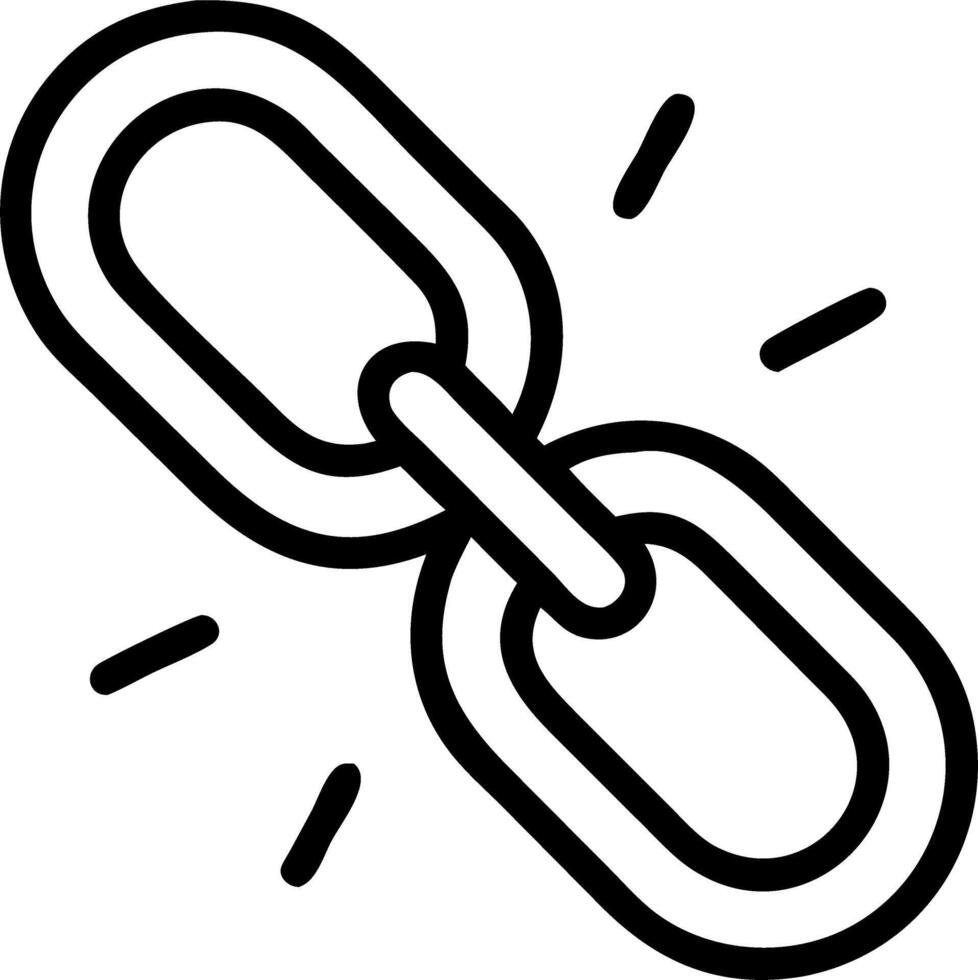 Illustration of a chain link with connecting segments on white page isolated on white background vector
