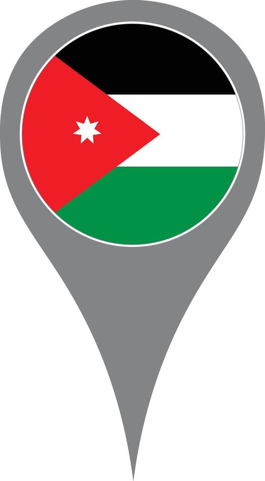 jordan map pointer with flag illustration vector